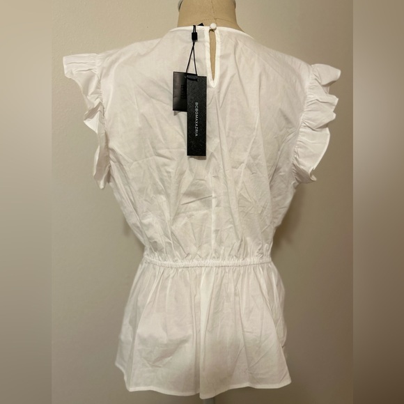 Bcbgmaxazria Women’s Off White Peplum Blouse NWT - Picture 3 of 7